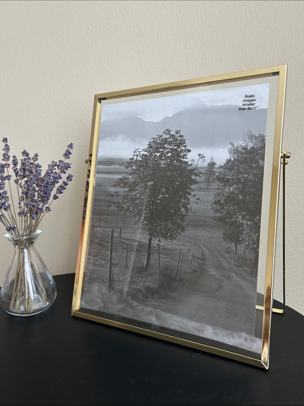 Metal Floating Picture Frame with Easel Stand